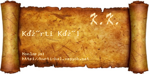 Kürti Kál névjegykártya